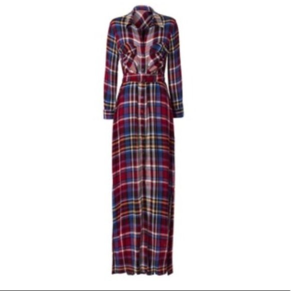 L'AGENCE Plaid multi color flannel maxi dr… - Picture 8 of 12
